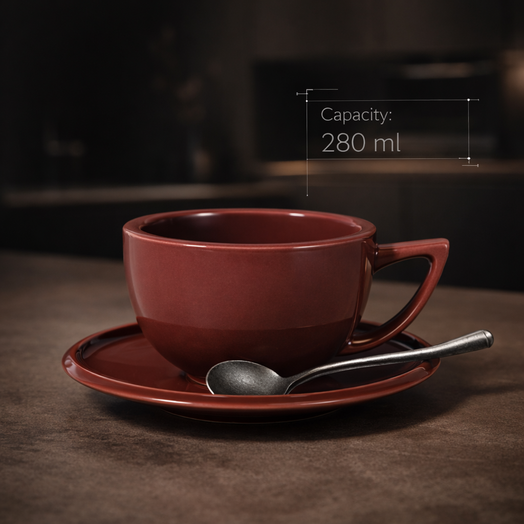 MHW-3BOMBER 280ml Ceramic Coffee Cup with Saucer & Spoon Set Art Latte Espresso Mug for Tea Cappuccino Home Kitchen Accessories