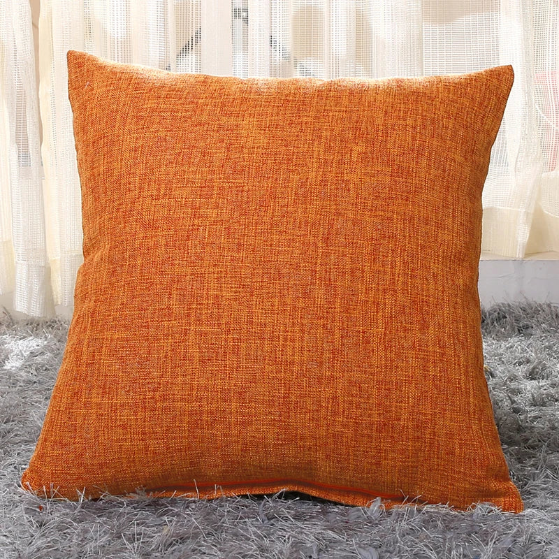 MACT Faux Linen Throw Pillow Cover Home Decorative Pillowcase for Sofa Cafe Modern Solid Color Cushion Cover Square Pillow Case