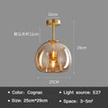 Modern Cognac Glass Ceiling Lamp for Living Dinning Room Aisle Restaurant Chandelier Creative Indoor Home Decor Lighting Fixture