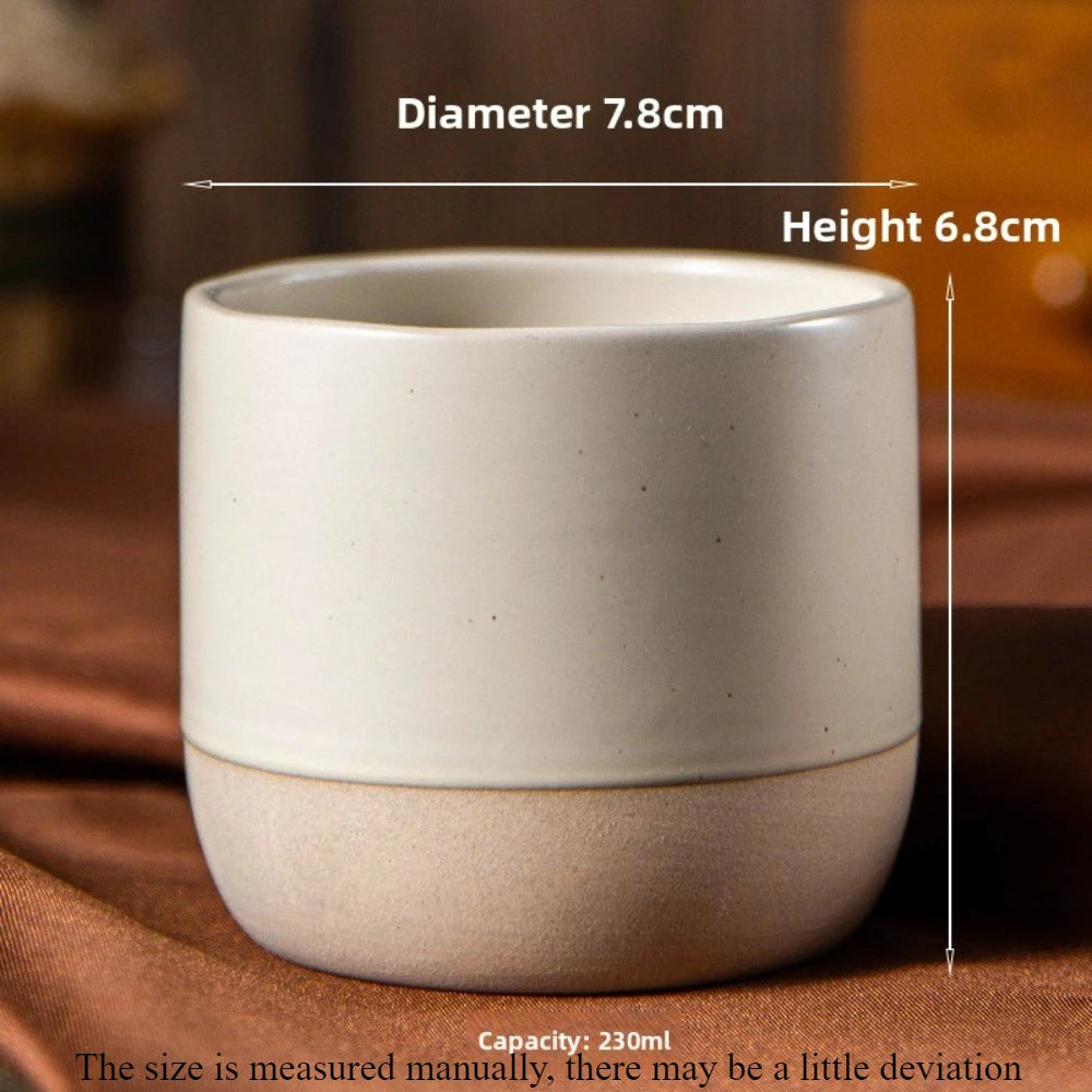 100/180/230ml Ceramic Coffee Cup Handmade Ceramic Round Japanese Tea Cup Easy To Clean BPA Free Suitable for Coffee Latte Tea
