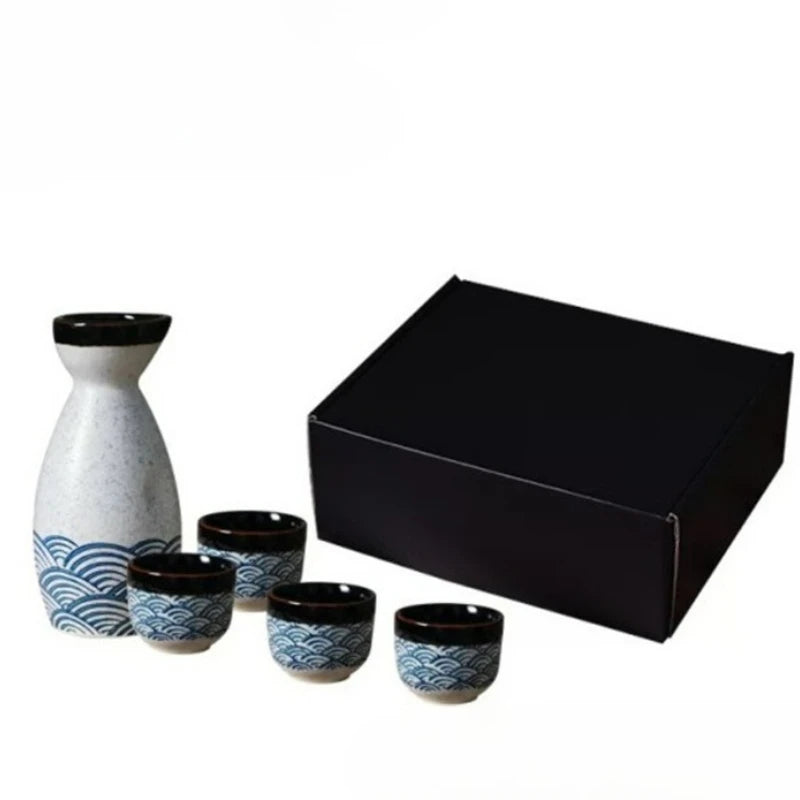 Japanese Sake Set Ceramic Bar Sets(Bottle and Cup)Household Wine Separator Baijiu Cups Restaurant Wine Appliance Relocation Gift
