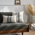 Simple Stripe Linen Cushion Cover, Beige, Yellow, Blue, Grey, Patchwork, Sofa, Couch, Bed, Living Room, 45x45cm, 30x50cm