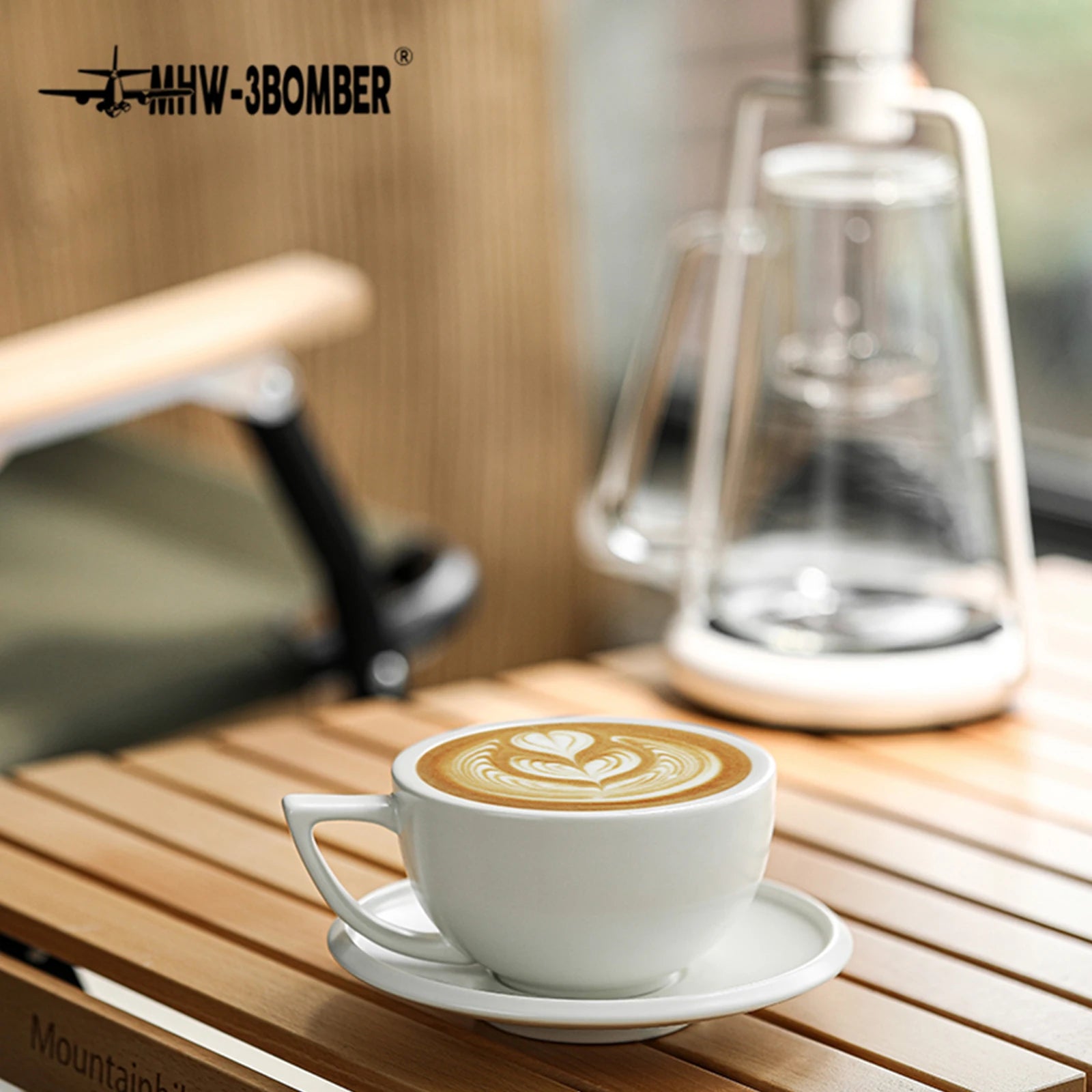 MHW-3BOMBER 280ml Ceramic Coffee Cup with Saucer & Spoon Set Art Latte Espresso Mug for Tea Cappuccino Home Kitchen Accessories