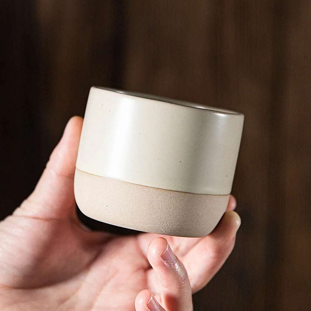 100/180/230ml Ceramic Coffee Cup Handmade Ceramic Round Japanese Tea Cup Easy To Clean BPA Free Suitable for Coffee Latte Tea