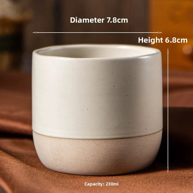 100/180/230ml Ceramic Coffee Cup Handmade Ceramic Round Japanese Tea Cup Easy To Clean BPA Free Suitable for Coffee Latte Tea