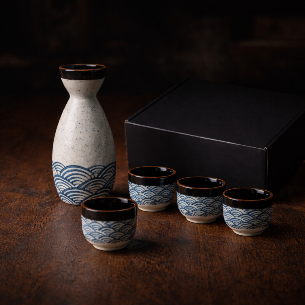 Japanese Sake Set Ceramic Bar Sets(Bottle and Cup)Household Wine Separator Baijiu Cups Restaurant Wine Appliance Relocation Gift
