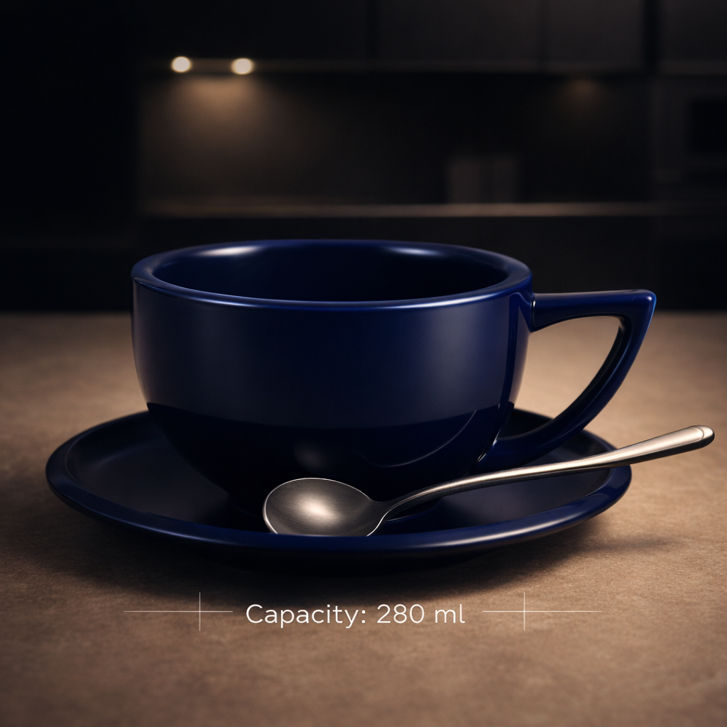 MHW-3BOMBER 280ml Ceramic Coffee Cup with Saucer & Spoon Set Art Latte Espresso Mug for Tea Cappuccino Home Kitchen Accessories