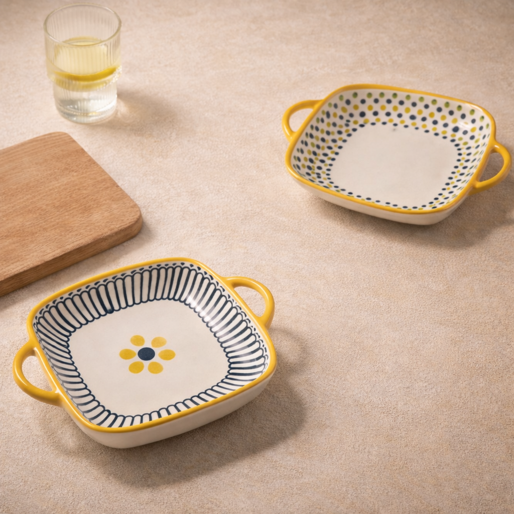 4 pcs ceramic 8-inch discs, Japanese dining table serving plates, relief craft salad pasta plates